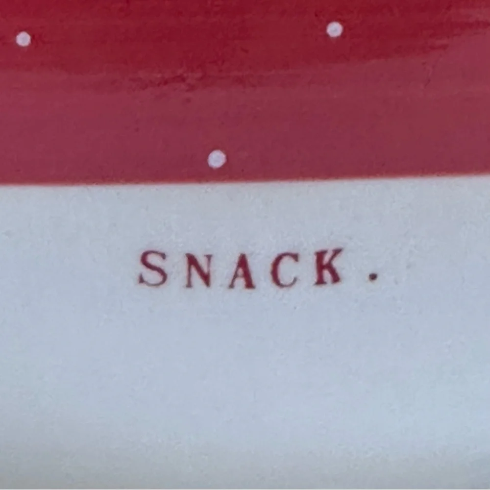 Rae Dunn SNACK Bowl Red White Polka Dot Christmas Valentine’s Day NWT 2017 OG